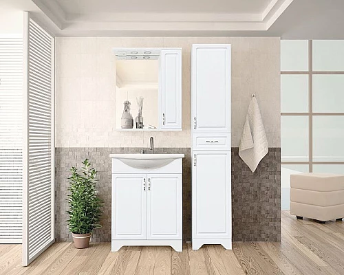 Приобрести Шкаф пенал Style Line Олеандр 2 Люкс 36 ЛС-00000210 Белый в магазине сантехники Santeh-Crystal.ru