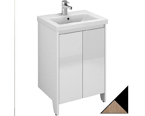 Купить Тумба под раковину Velvex Klaufs 50 tnKLA.50.2D-617.217 Черный+дерево в магазине сантехники Santeh-Crystal.ru