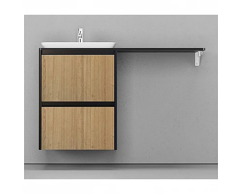 Купить Тумба под раковину Velvex Klaufs 56x60.2Y tpKLA.56.60.2Y-617.217 подвесная Шатанэ Черная в магазине сантехники Santeh-Crystal.ru