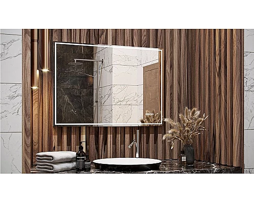 Приобрести Зеркало Velvex Klaufs Media 100 zkKLA.me.100.al с подсветкой с подогревом и сенсорным выключателем в магазине сантехники Santeh-Crystal.ru