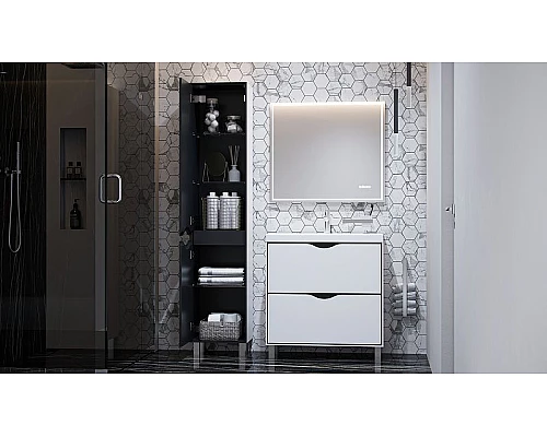 Приобрести Тумба под раковину Velvex Rigli 80 tnRIG.80.2Y-21.631.231 Белая Графит в магазине сантехники Santeh-Crystal.ru