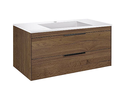 Приобрести Тумба под раковину Vincea Chiara 2D 100 VMC-2C2100TO подвесная T.Oak в магазине сантехники Santeh-Crystal.ru