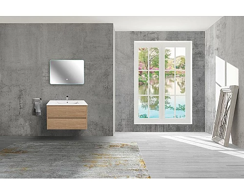 Приобрести Тумба под раковину Vincea Gio 80 VMC-2G800NO подвесная N.Oak в магазине сантехники Santeh-Crystal.ru