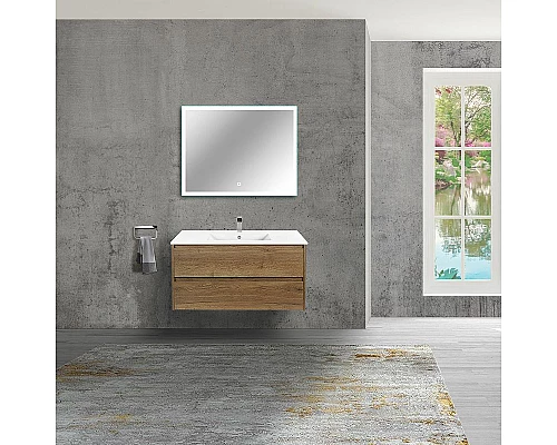 Купить Тумба под раковину Vincea Gio 100 VMC-2G100TO подвесная T.Oak в магазине сантехники Santeh-Crystal.ru