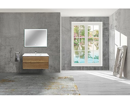 Купить Тумба под раковину Vincea Gio 100 VMC-2G100TO подвесная T.Oak в магазине сантехники Santeh-Crystal.ru