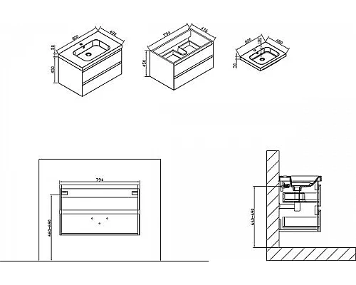 Заказать Тумба под раковину Vincea Luka VMC-1L800NW подвесная N.Wood в магазине сантехники Santeh-Crystal.ru