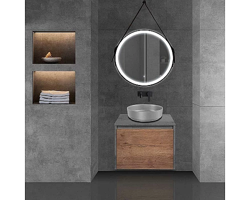 Купить Тумба под раковину Vincea Mesa 60 VMC-2MS600TB подвесная T.Oak  Beton в магазине сантехники Santeh-Crystal.ru