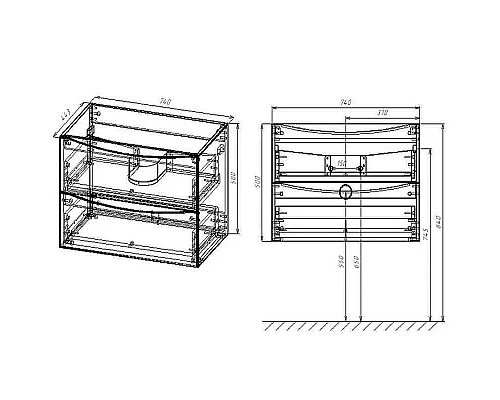 Купить Тумба под раковину Vincea Mia 75 VMC-2MA750RW подвесная R.Wood в магазине сантехники Santeh-Crystal.ru