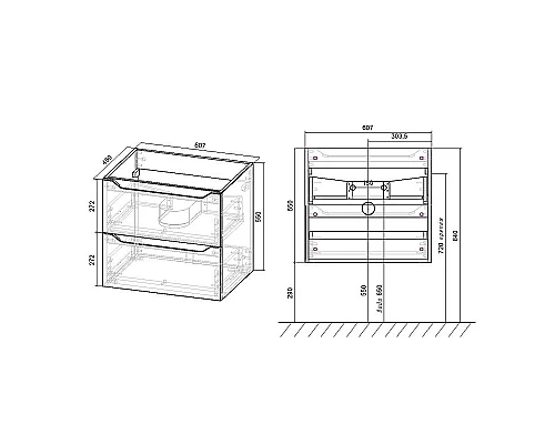 Заказать Тумба под раковину Vincea Norma 60 VMC-2N600VO подвесная V.Oak в магазине сантехники Santeh-Crystal.ru