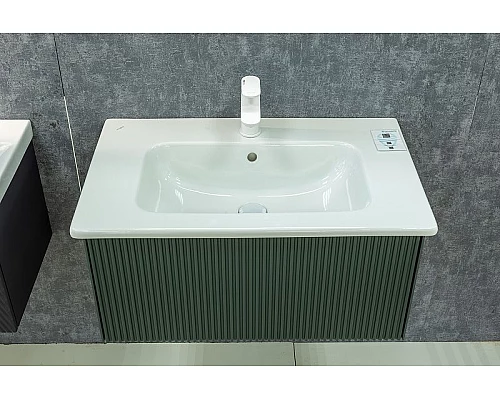 Приобрести Тумба под раковину WellWant Aura 60 WWM000600G подвесная Серо-зеленая в магазине сантехники Santeh-Crystal.ru