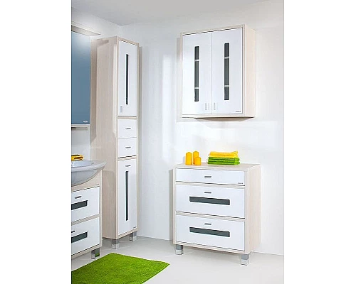 Купить Комод Бриклаер Бали 70 4627125412059 Светлая лиственница Белый глянцевый в магазине сантехники Santeh-Crystal.ru