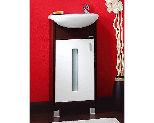 Купить Тумба под раковину Бриклаер Бали 40 4627125411908 Венге Белая глянцевая в магазине сантехники Santeh-Crystal.ru