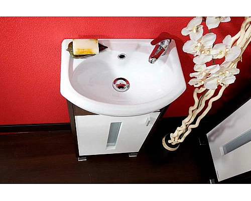 Купить Тумба под раковину Бриклаер Бали 40 4627125411908 Венге Белая глянцевая в магазине сантехники Santeh-Crystal.ru