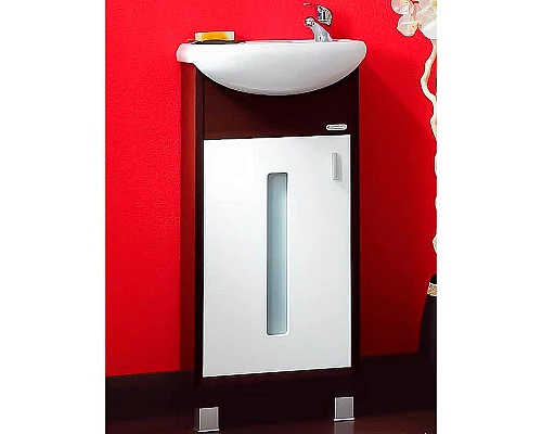 Купить Тумба под раковину Бриклаер Бали 40 4627125411908 Венге Белая глянцевая в магазине сантехники Santeh-Crystal.ru