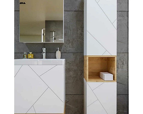 Заказать Тумба под раковину Бриклаер Кристалл 50 4627125415937 подвесная Белая в магазине сантехники Santeh-Crystal.ru