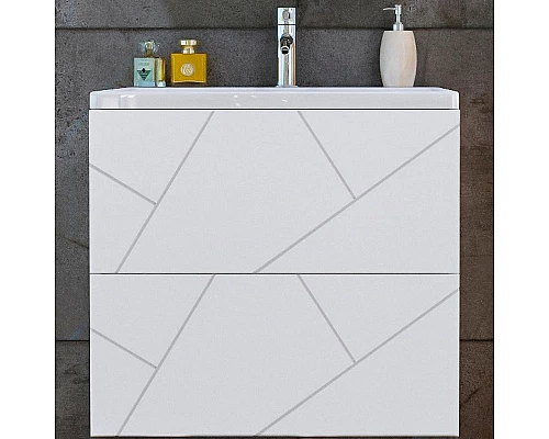 Приобрести Тумба под раковину Бриклаер Кристалл 60 4627125415944 подвесная Белая в магазине сантехники Santeh-Crystal.ru