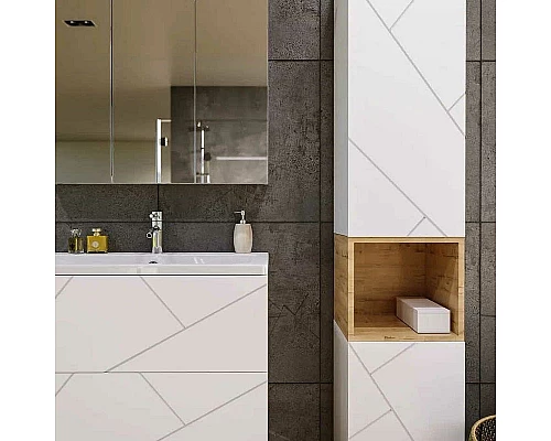 Приобрести Тумба под раковину Бриклаер Кристалл 80 4627125415968 подвесная Белая в магазине сантехники Santeh-Crystal.ru