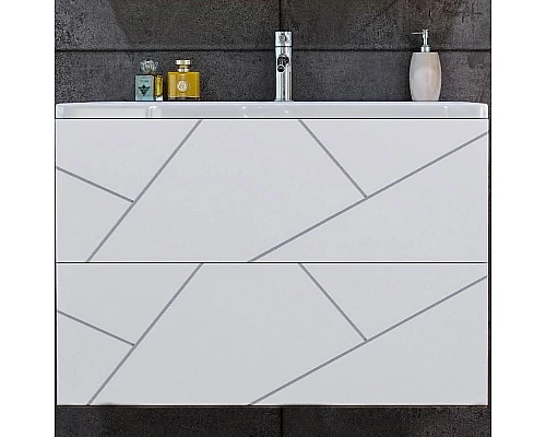 Приобрести Тумба под раковину Бриклаер Кристалл 80 4627125415968 подвесная Белая в магазине сантехники Santeh-Crystal.ru