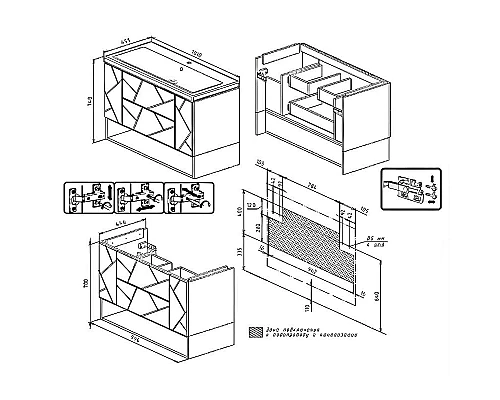Купить Тумба под раковину Бриклаер Кристалл 100 4627125415920 подвесная Белая в магазине сантехники Santeh-Crystal.ru