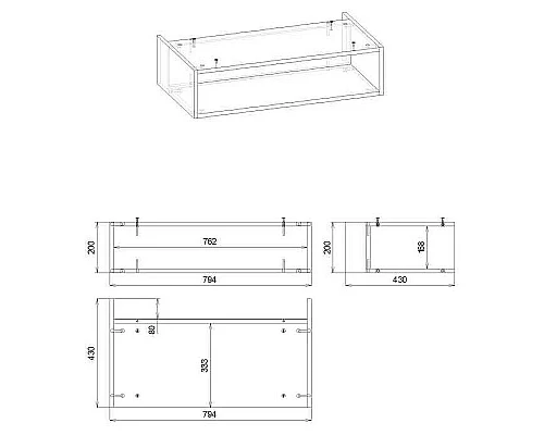 Заказать Ниша для тумбы Бриклаер Кристалл 80 4627125415906 Дуб Бунратти в магазине сантехники Santeh-Crystal.ru