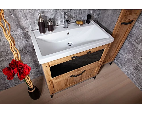 Приобрести Тумба под раковину Бриклаер Лофт 70 4627125413407 Метрополитен грей в магазине сантехники Santeh-Crystal.ru