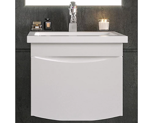 Заказать Тумба под раковину Бриклаер Вега 50 4627125414046 подвесная Белый глянец в магазине сантехники Santeh-Crystal.ru