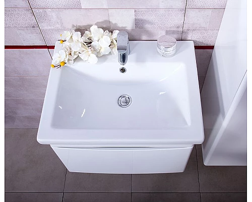 Заказать Тумба под раковину Бриклаер Вега 50 4627125414046 подвесная Белый глянец в магазине сантехники Santeh-Crystal.ru