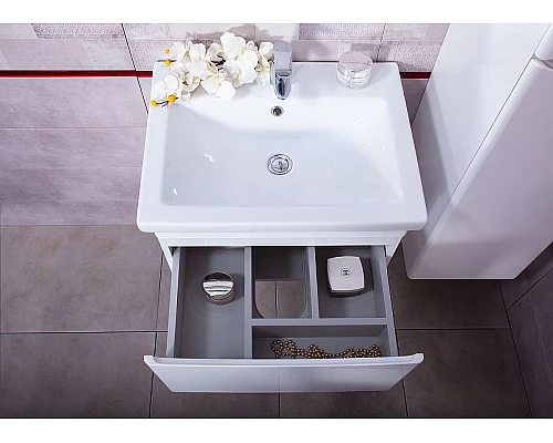 Заказать Тумба под раковину Бриклаер Вега 50 4627125414046 подвесная Белый глянец в магазине сантехники Santeh-Crystal.ru