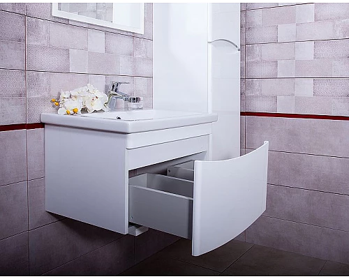 Заказать Тумба под раковину Бриклаер Вега 50 4627125414046 подвесная Белый глянец в магазине сантехники Santeh-Crystal.ru