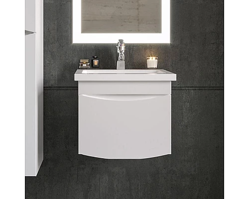 Заказать Тумба под раковину Бриклаер Вега 50 4627125414046 подвесная Белый глянец в магазине сантехники Santeh-Crystal.ru