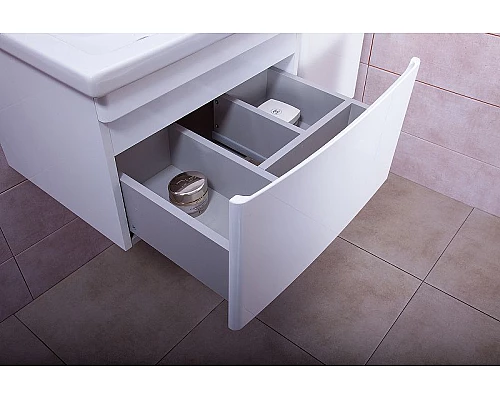 Купить Тумба под раковину Бриклаер Вега 60 4627125414053 подвесная Белый глянец в магазине сантехники Santeh-Crystal.ru