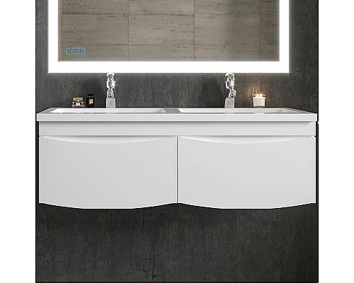 Заказать Тумба под раковину Бриклаер Вега 125 4627125414084 подвесная Белый глянец в магазине сантехники Santeh-Crystal.ru