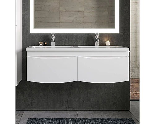 Заказать Тумба под раковину Бриклаер Вега 125 4627125414084 подвесная Белый глянец в магазине сантехники Santeh-Crystal.ru