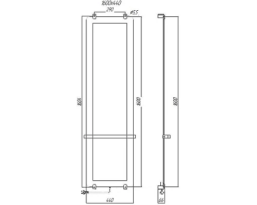 Купить Электрический полотенцесушитель Allen Brau Infinity 44x160 8.21005.GL зеркальный в магазине сантехники Santeh-Crystal.ru