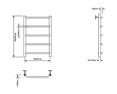 Заказать Водяной полотенцесушитель Aquanet Fiona 60x40 266735 Хром в магазине сантехники Santeh-Crystal.ru