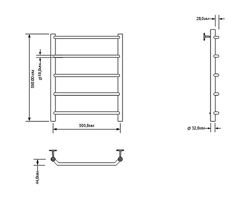 Приобрести Водяной полотенцесушитель Aquanet Fiona 60x50 266736 Хром в магазине сантехники Santeh-Crystal.ru