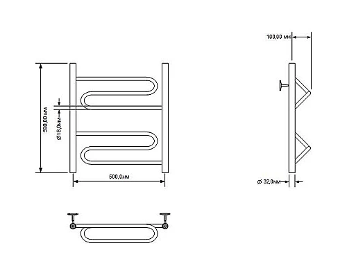 Заказать Водяной полотенцесушитель Aquanet Paolo 60x50 266732 Хром в магазине сантехники Santeh-Crystal.ru