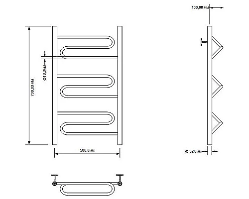 Заказать Водяной полотенцесушитель Aquanet Paolo 80x50 266733 Хром в магазине сантехники Santeh-Crystal.ru