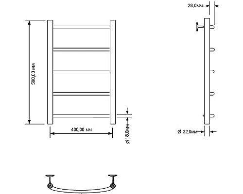 Заказать Водяной полотенцесушитель Aquanet Romeo 60x40 266723 Хром в магазине сантехники Santeh-Crystal.ru