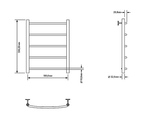 Купить Водяной полотенцесушитель Aquanet Romeo 60x50 266724 Хром в магазине сантехники Santeh-Crystal.ru
