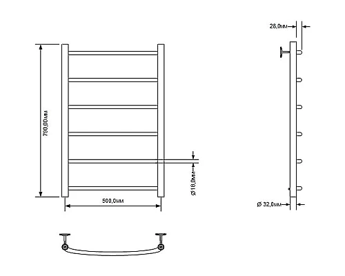 Заказать Водяной полотенцесушитель Aquanet Romeo 80x50 266725 Хром в магазине сантехники Santeh-Crystal.ru