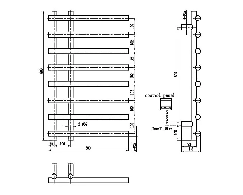 Купить Электрический полотенцесушитель Boheme Uno 722-CR Хром в магазине сантехники Santeh-Crystal.ru