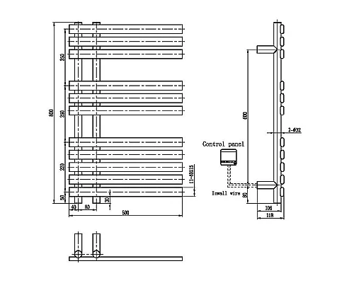 Купить Электрический полотенцесушитель Boheme Venturo 723-G Золото в магазине сантехники Santeh-Crystal.ru