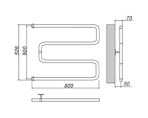 Купить Водяной полотенцесушитель Grota Kamelo 500х800 Хром в магазине сантехники Santeh-Crystal.ru