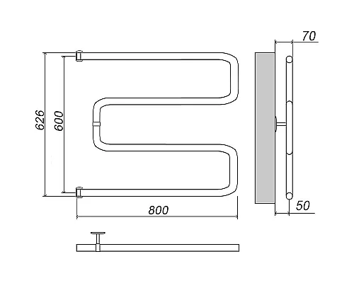 Заказать Водяной полотенцесушитель Grota Kamelo 600х800 Хром в магазине сантехники Santeh-Crystal.ru