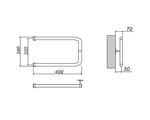 Приобрести Водяной полотенцесушитель Grota Modesto 32х40 Хром в магазине сантехники Santeh-Crystal.ru