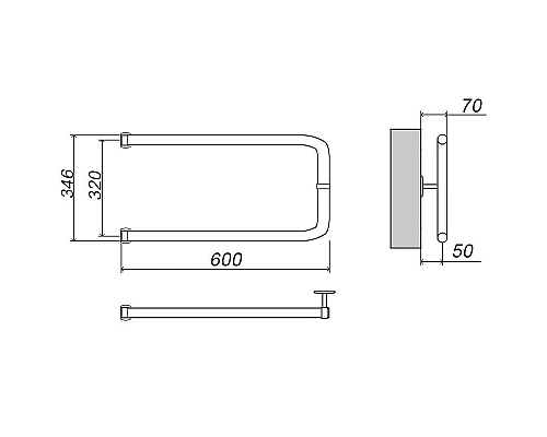 Заказать Водяной полотенцесушитель Grota Modesto 32х60 Хром в магазине сантехники Santeh-Crystal.ru