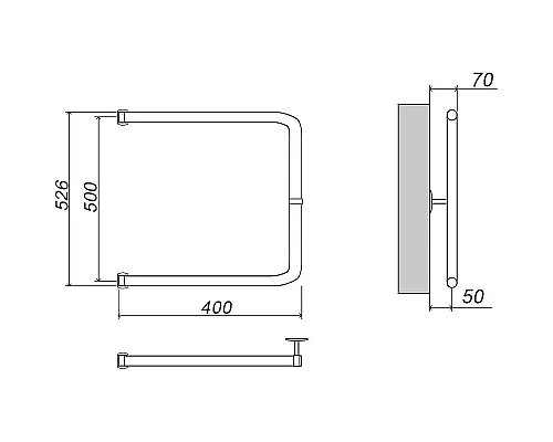 Заказать Водяной полотенцесушитель Grota Modesto 50х40 Хром в магазине сантехники Santeh-Crystal.ru