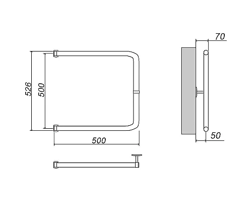 Заказать Водяной полотенцесушитель Grota Modesto 50х50 Хром в магазине сантехники Santeh-Crystal.ru