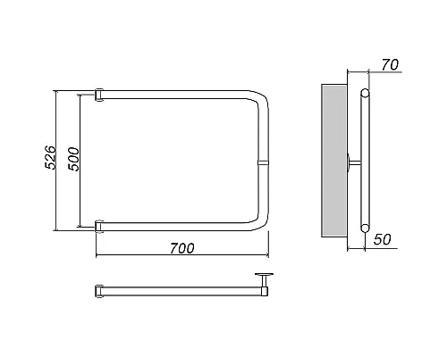 Приобрести Водяной полотенцесушитель Grota Modesto 50х70 Хром в магазине сантехники Santeh-Crystal.ru